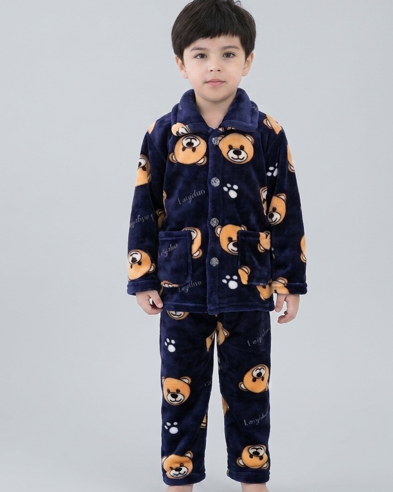 Pijamas de invierno para niños 2 piezas de felpa cálida conjunto pijama infantil invierno en España