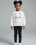 Conjunto niña invierno estampado gatos vista frontal