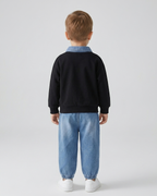 Conjunto bebé niño invierno: camiseta manga larga algodón con capucha y pantalón vaquero en España