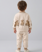 Conjunto 2 piezas bebé niño invierno con estampado de dibujos animados y ositos vista trasera