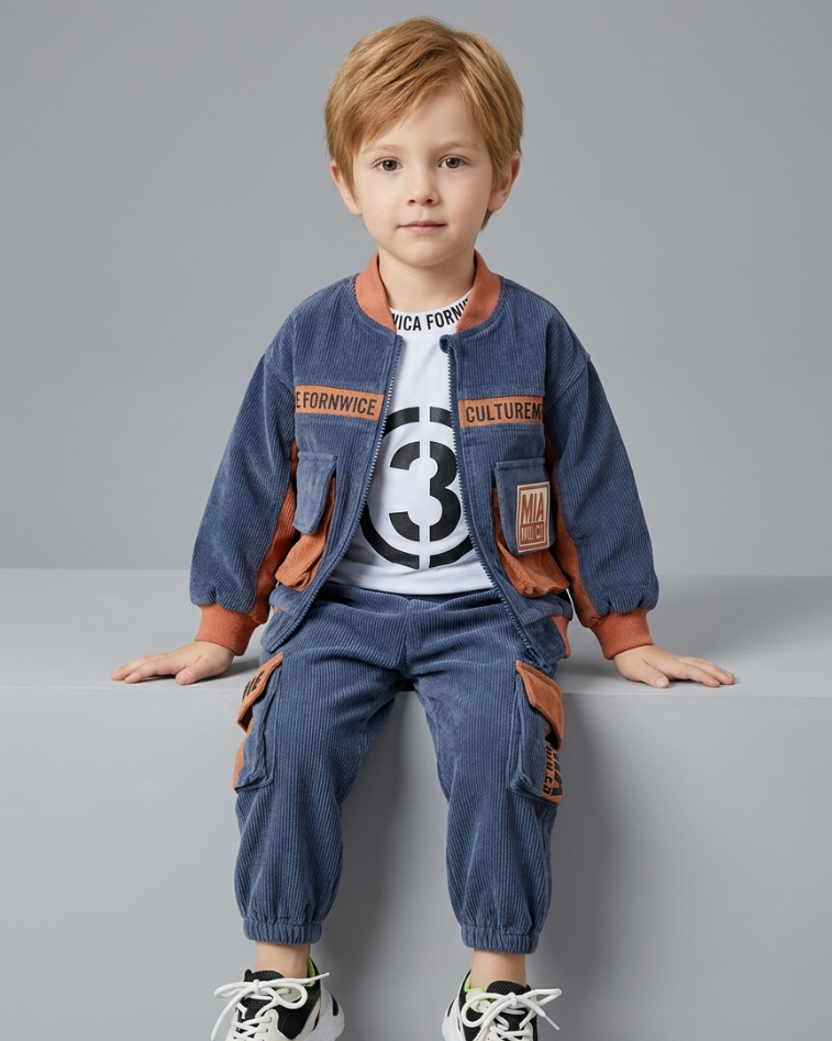 Conjunto de Terciopelo para Niño: Chaqueta, Camiseta y Pantalón en España