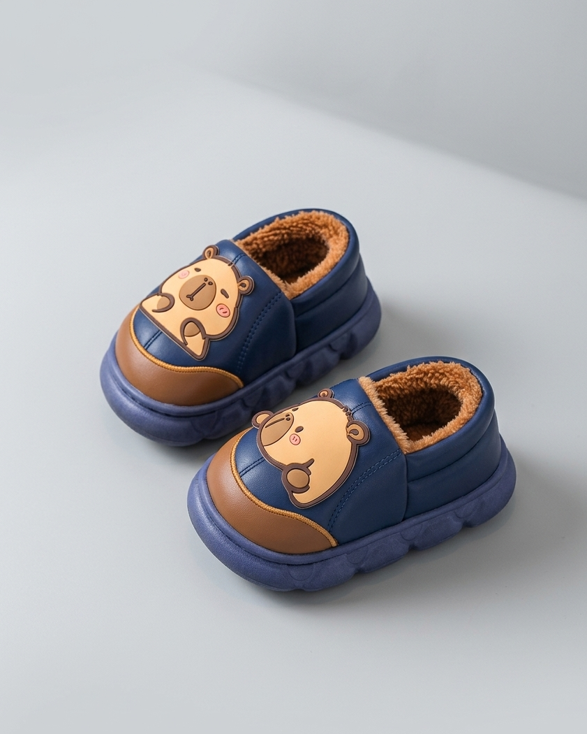 Pantuflas de invierno cálidas con diseño de oso en 3D y suave piel en España