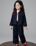 Conjunto Niña Denim Lazo 2 Piezas Moda Infantil