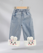 Conjunto niña invierno 2 piezas ropa bebé niña suéter con forro de peluche y pantalón vaquero forrado en España