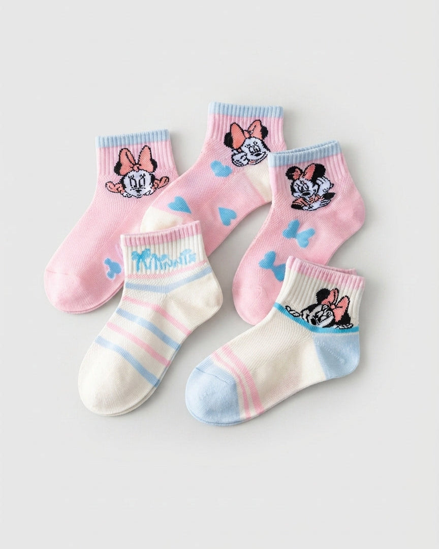 Calcetines de Minnie Mouse para niñas  5 diseños diferentes