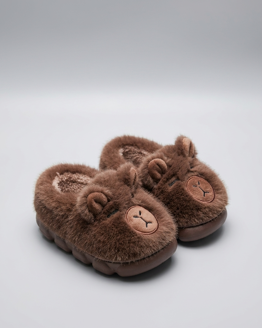 Pantuflas de invierno cálidas con diseño de oso para niños en España