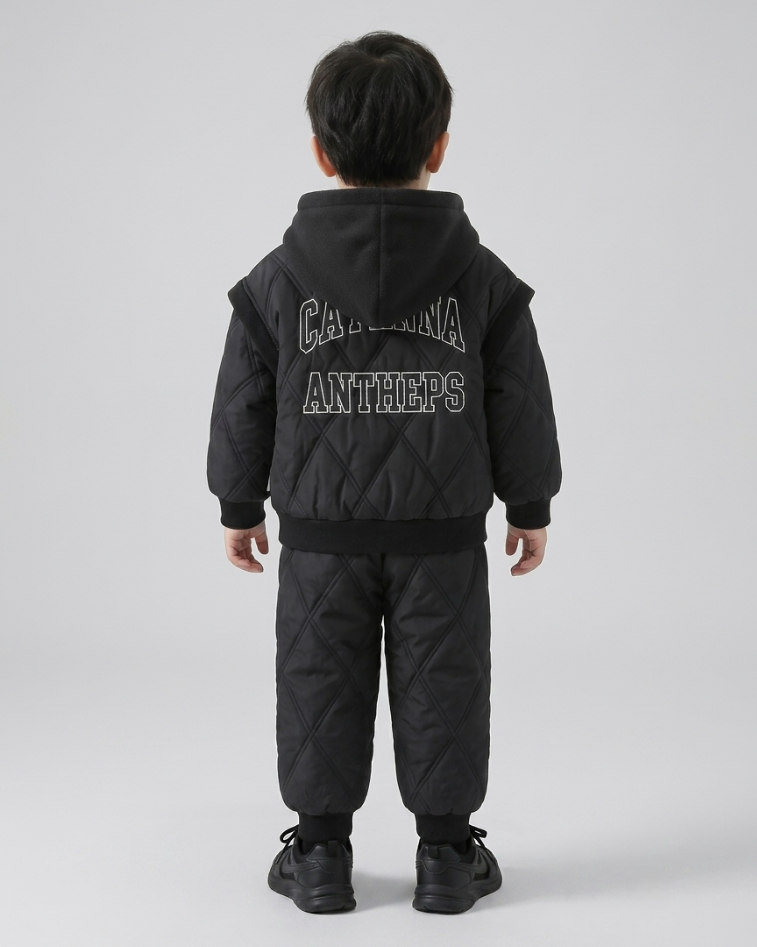 Conjunto de invierno para niño de 3 piezas: sudadera con capucha, chaleco acolchado y pantalón térmico,ropa niño invierno,Ideal para clima otoñal en España