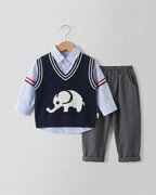 Conjunto niño elegante 3 piezas con chaleco y pantalón elefante en España