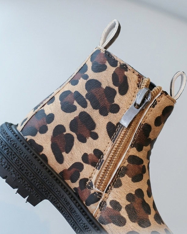 Botas Leopardo Invierno Estilo Infantil