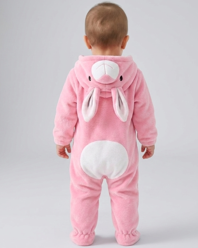 Mono de invierno bebé niño con capucha de animal – pijama infantil de felpa suave en España