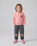Conjunto niño 2 piezas ropa infantil: sudadera con capucha con diseño de oso 3D y pantalón vaquero elástico,Ideal para primavera y verano en España