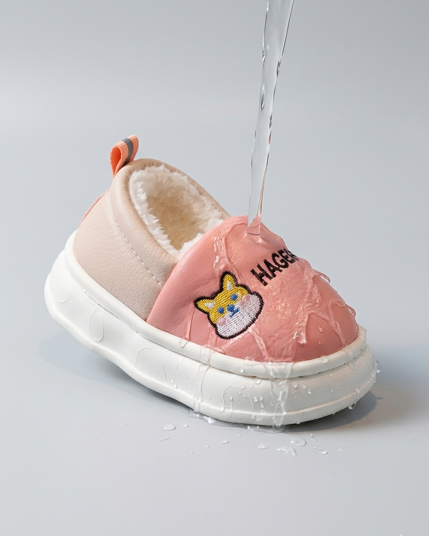 Pantuflas de invierno acolchadas con estampado de gatos para niños en España