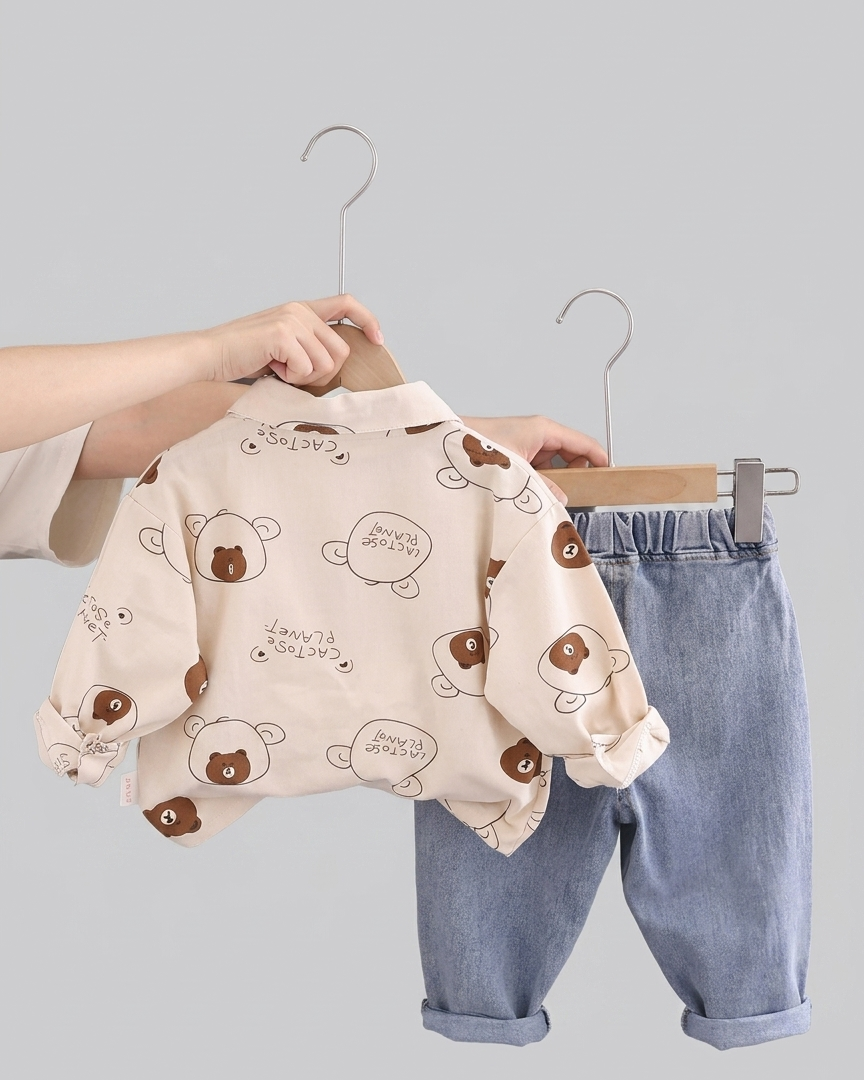 Conjunto niño invierno ropa bebé 2 piezas sudadera manga larga y pantalón vaquero en España