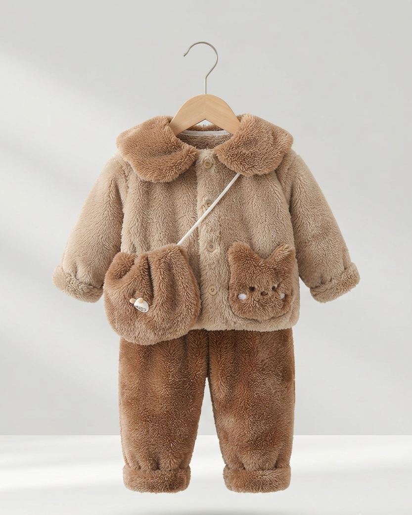 Conjunto de Invierno de 3 Piezas para Bebé Suavidad, Calidez y Mucha Ternura