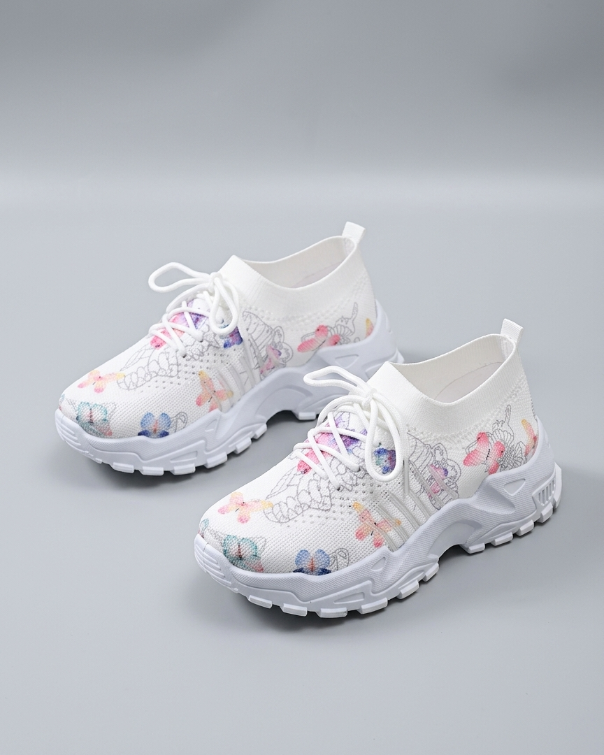 Zapatillas deportivas para niñas con estampado de mariposas, ideales para el verano en España