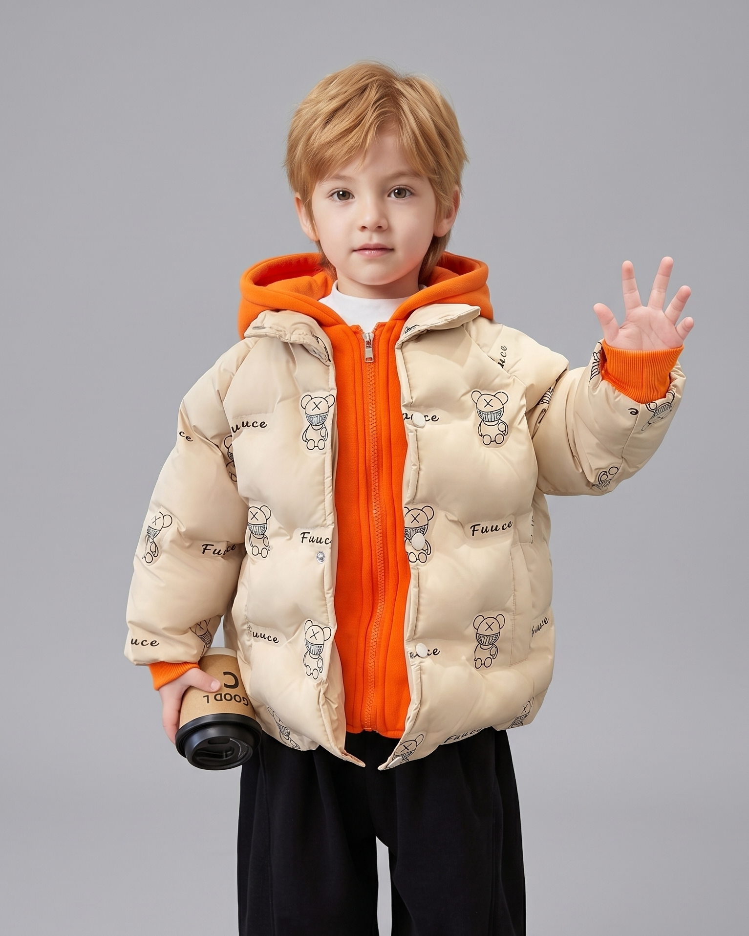 Chaqueta acolchada infantil con estampado de osos chaqueta ropa invierno infantil en España