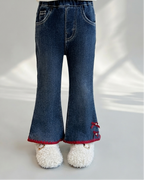 Jeans Acampanados para Niña con Lazos Decorativos