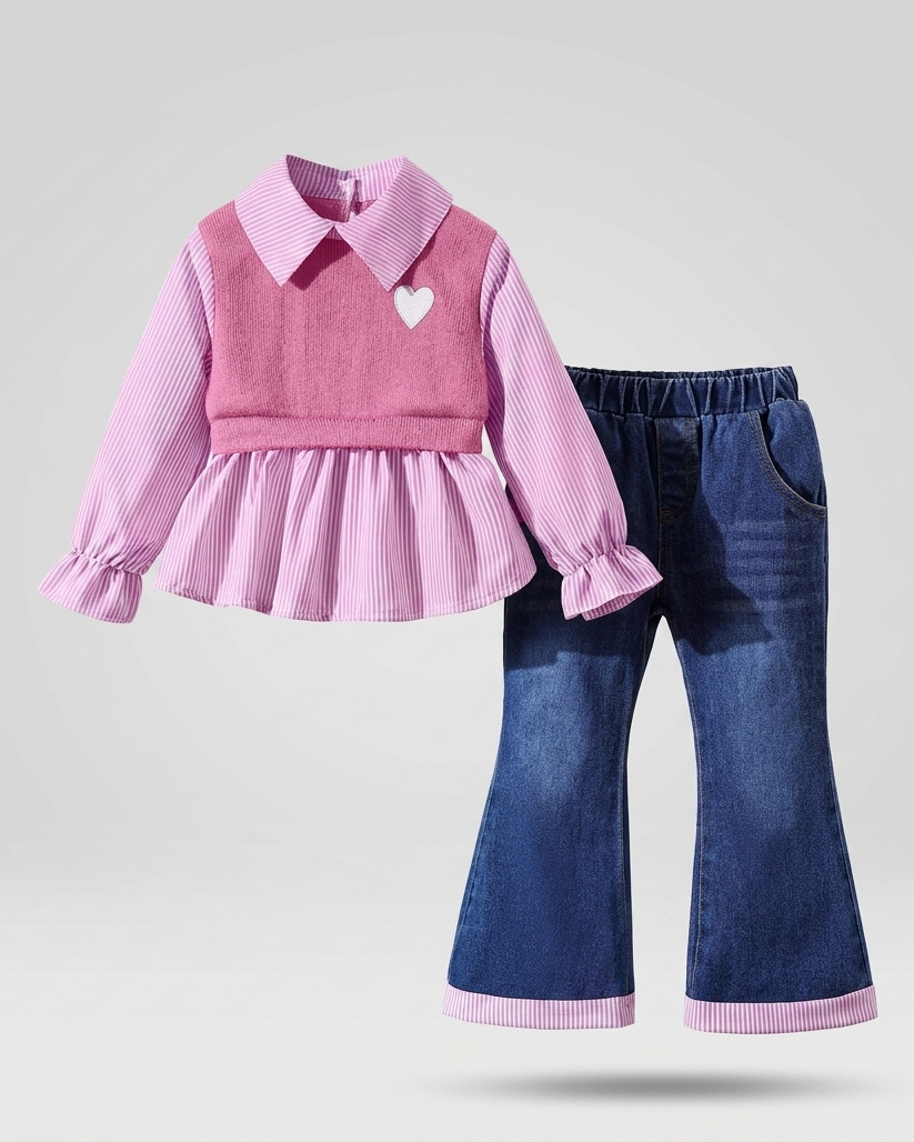 Conjunto niña elegante moderno 2 piezas ropa niña con blusa y pantalón en España