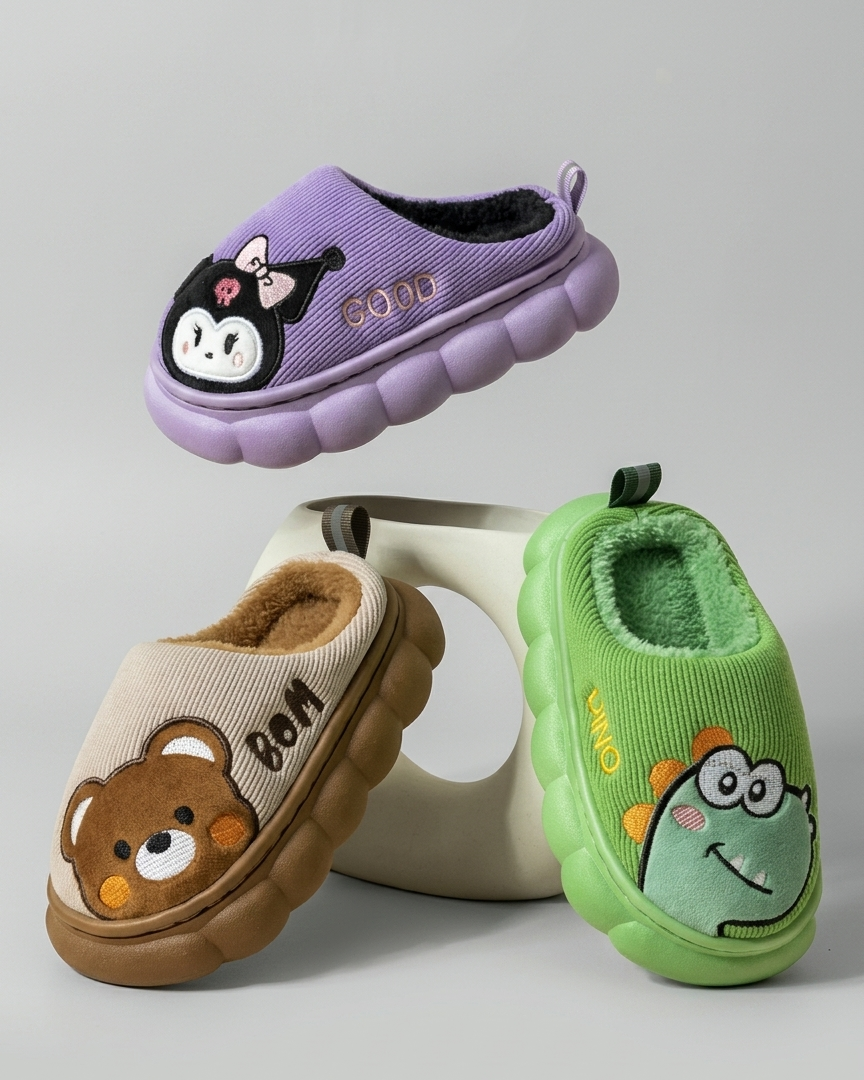 Pantuflas de invierno cálidas con diseño de caricatura en España