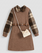 Vestido niña invierno de lana suave con cinturón y estrellas – ropa niña invierno en España