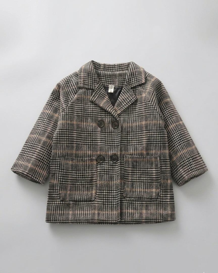 Abrigo de invierno infantil clásico elegante para niño y niña outfit niño
