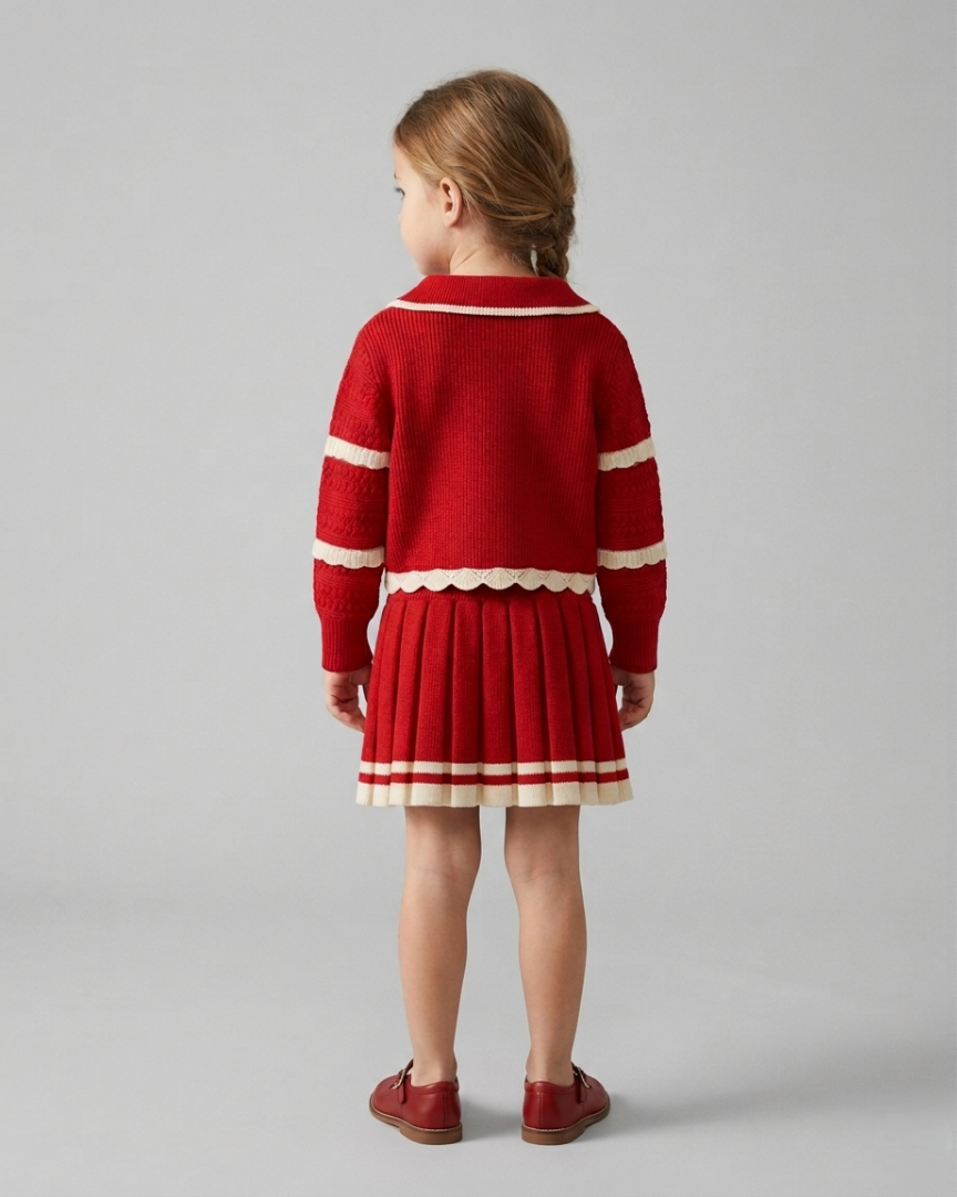 Vestido niña invierno elegante falda plisada manga larga ropa infantil,destacada para looks elegantes y sencillos en España