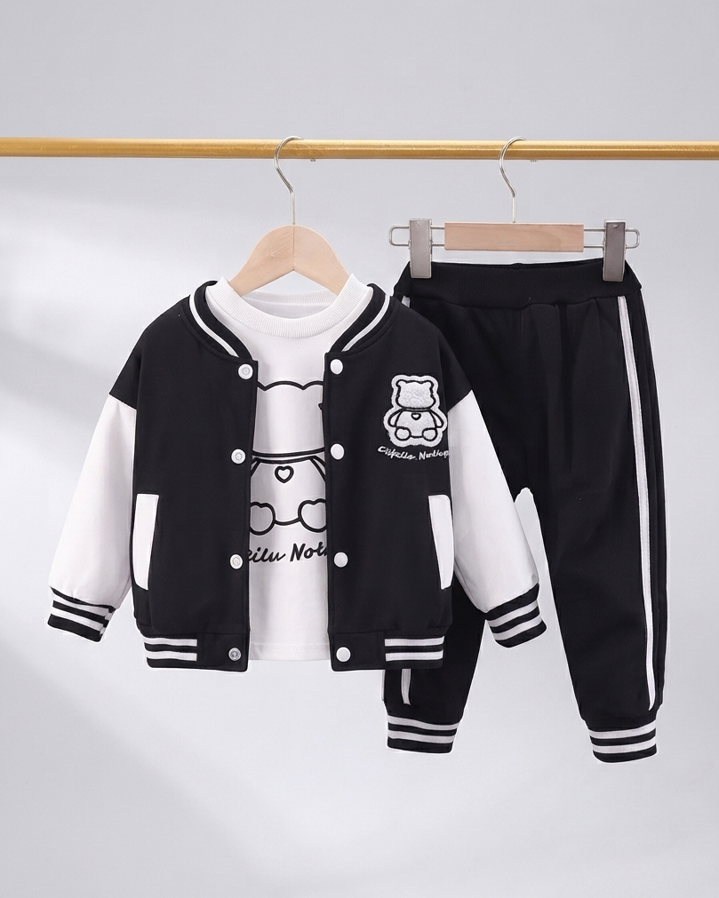 Conjunto Deportivo Niño Bear Cool Chaqueta Varsity de Algodón