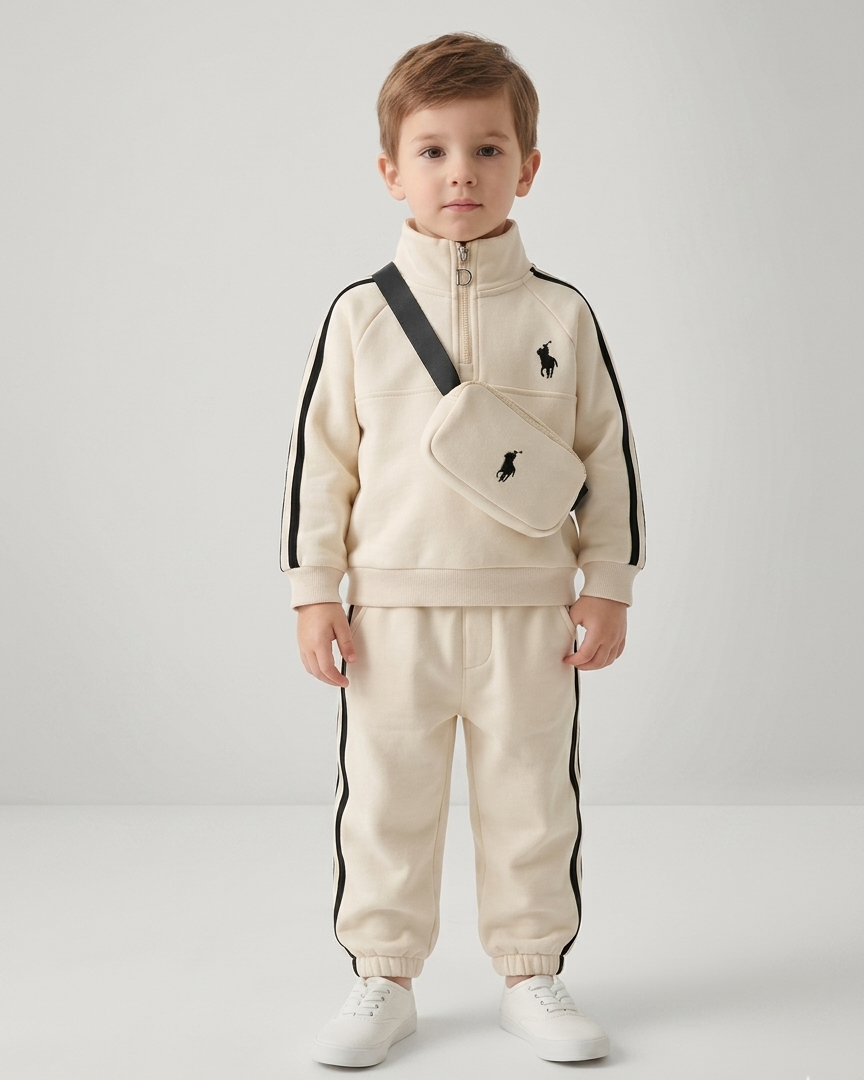 Conjunto deportivo niño con sudadera, pantalón y mochila pequeña en España