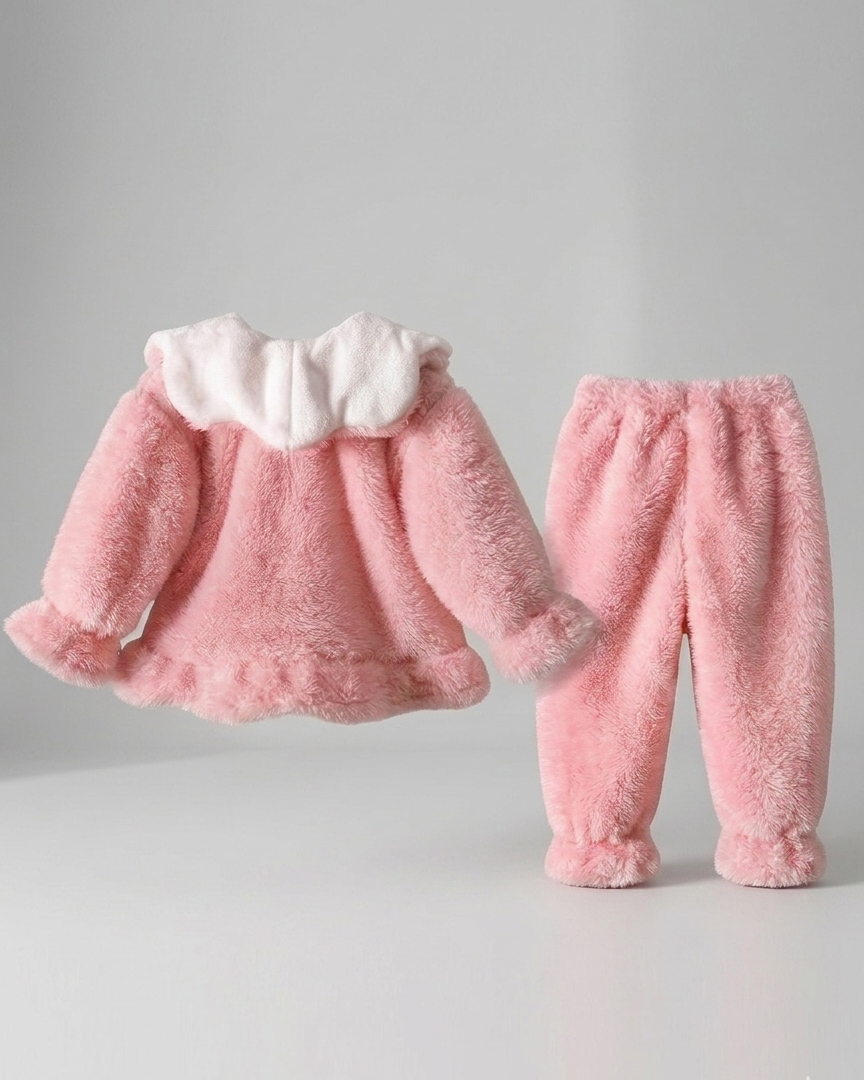Conjunto niña invierno 2 piezas ropa bebé de terciopelo con estampado de fresas chaqueta y pantalón en España