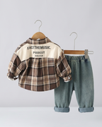 Conjunto Niño 3 Piezas Camisa Cuadros y Vaquero Cómodo