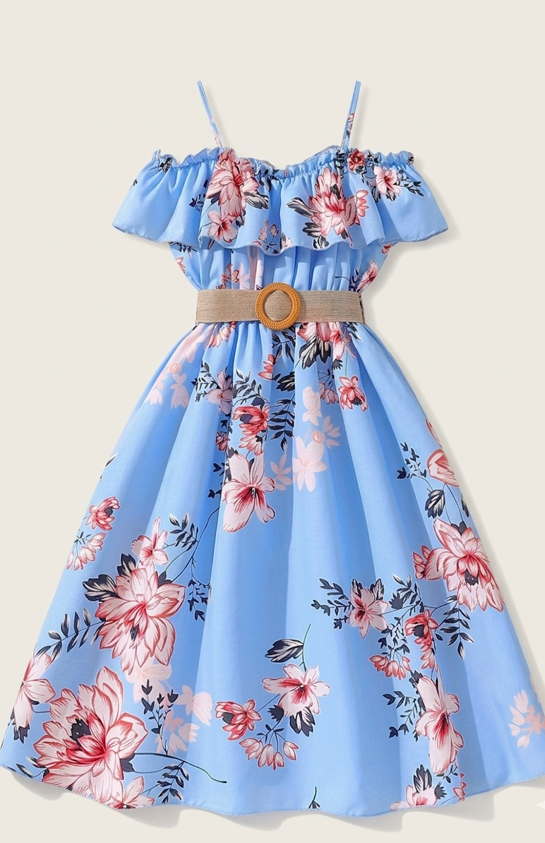 Brillo de Sol! Vestido Floral Azul para Días Inolvidables