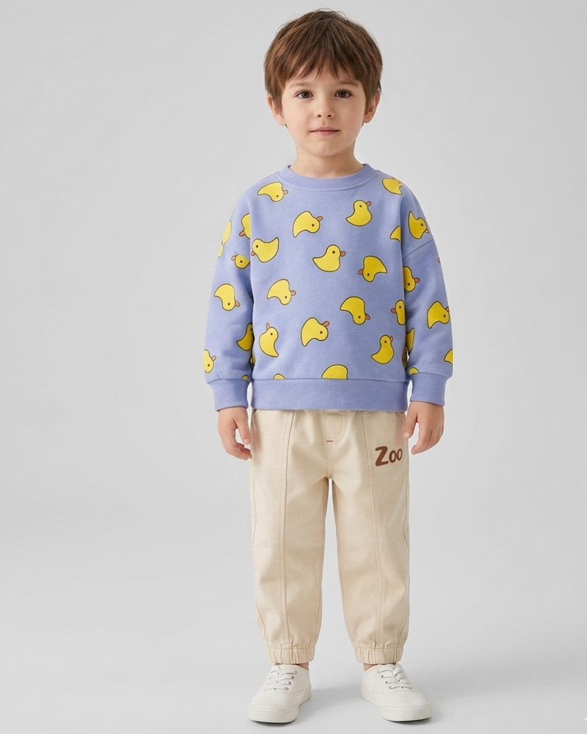 Cómodo conjunto de dos piezas: sudadera y pantalón cómodo de algodón.