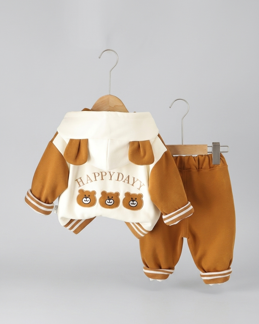 Conjunto infantil 3 piezas invierno niño . sudadera interior, chaqueta con capucha y pantalónropa bebé en España
