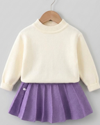 Conjunto niña invierno felpa con bordado de frutas 3D chaqueta y falda en España