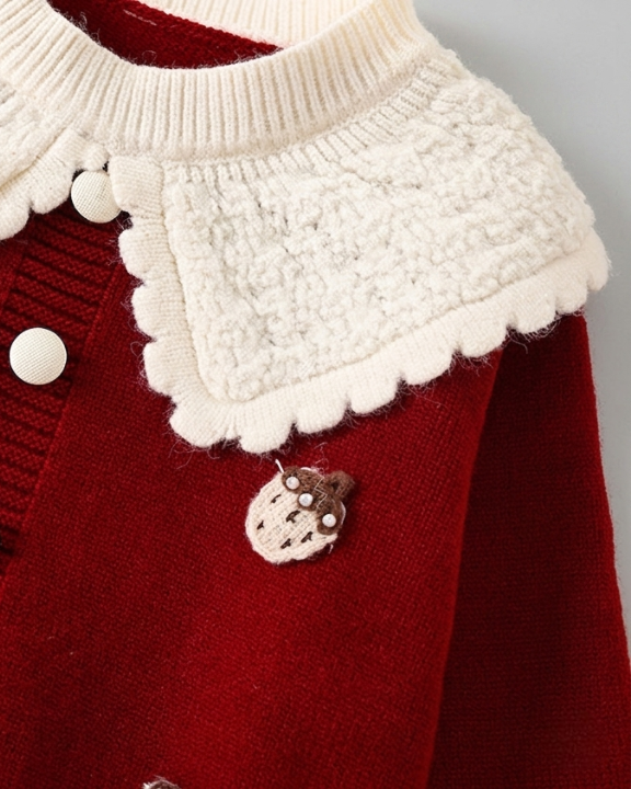 Conjunto niña invierno elegante 2 piezas ropa niña suéter tejido y falda de cuadros,Ideal para clima otoñal  en España