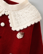 Conjunto niña invierno elegante 2 piezas ropa niña suéter tejido y falda de cuadros,Ideal para clima otoñal  en España
