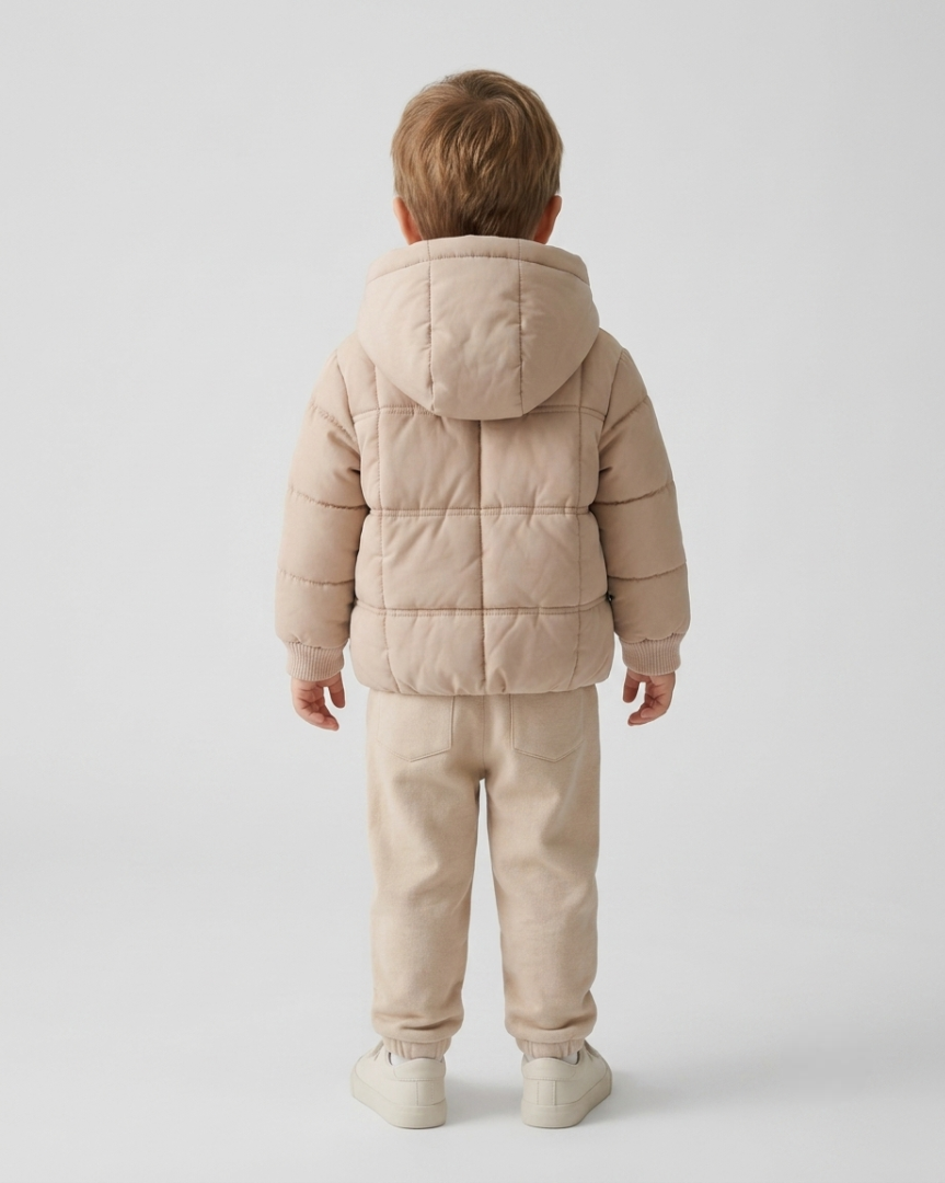 Conjunto niña invierno 2 piezas chaqueta acolchada y pantalón de algodón rosa en España