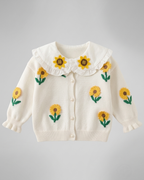 Conjunto niña 2 piezas: blusa tejida con cuello decorado y pantalón vaquero elegante en España
