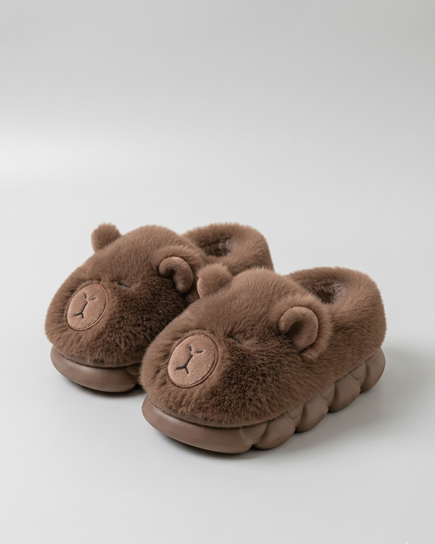 Pantuflas de invierno cálidas con diseño de oso para niños en España
