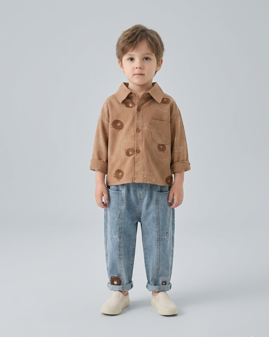 Conjunto niño invierno ropa bebé 2 piezas sudadera manga larga y pantalón vaquero en España