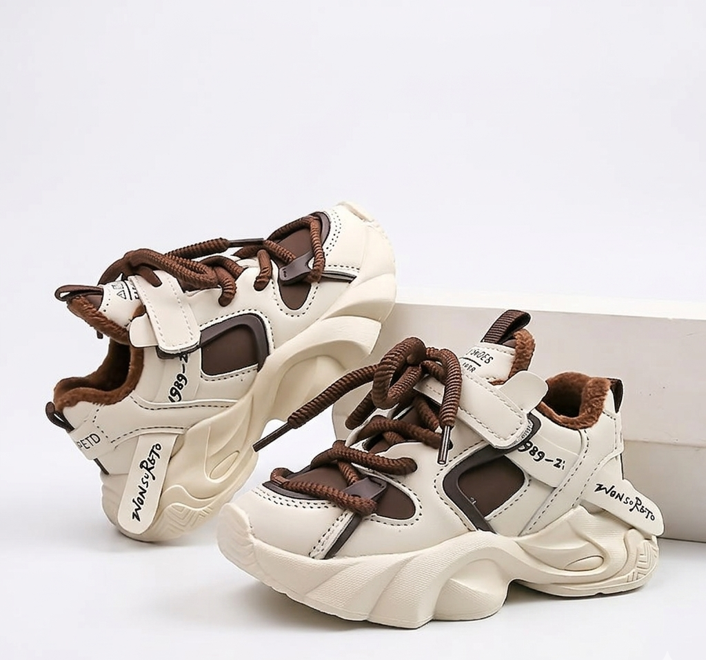 Zapatillas deportivas para niños con suela gruesa y forro de peluche para invierno en España