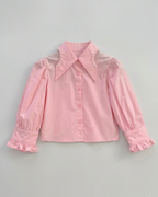 Conjunto niña 3 piezas ropa infantil blusa mangas abullonadas chaleco perlas y pantalón vaquero,Ideal para primavera y para clima otoñal en España