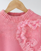 Jersey de Punto para Niña con Elegantes Volantes