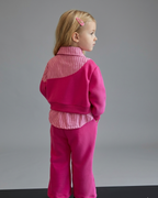 Conjunto Niña Bordado Floral 2 Piezas Elegante Rosa