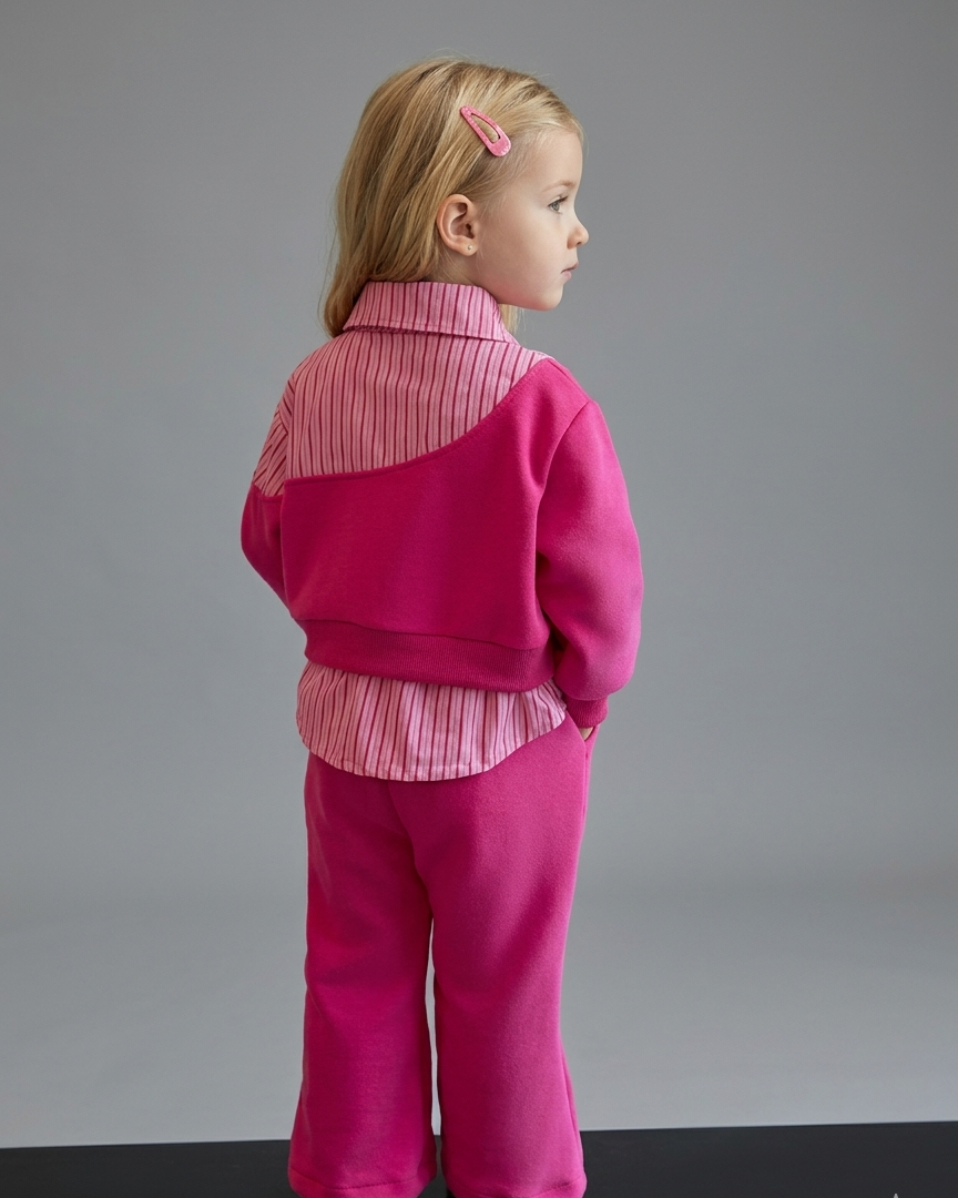 Conjunto niña 2 piezas rosa elegante con bordado floral ropa infantil , en España