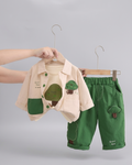 Conjunto niño 3 piezas camisa, camiseta y pantalón de algodón