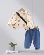 Conjunto infantil 3 piezas dinosaurios para niño: camiseta estampada, interior ligero y pantalón vaquero en España
