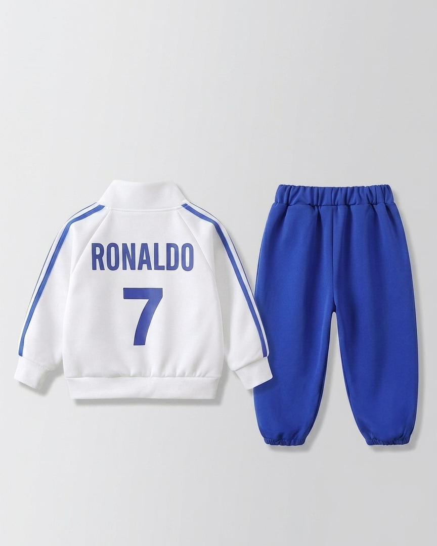 Chándal niño fútbol Ronaldo 3 piezas . conjunto deportivo infantil chaqueta, pantalón y bandolera en España