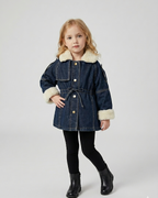 Abrigo Vaquero Niña Invierno Chaqueta Denim Forrada Pelo