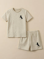 Conjunto de Verano con Relieve y Logo de Caballo